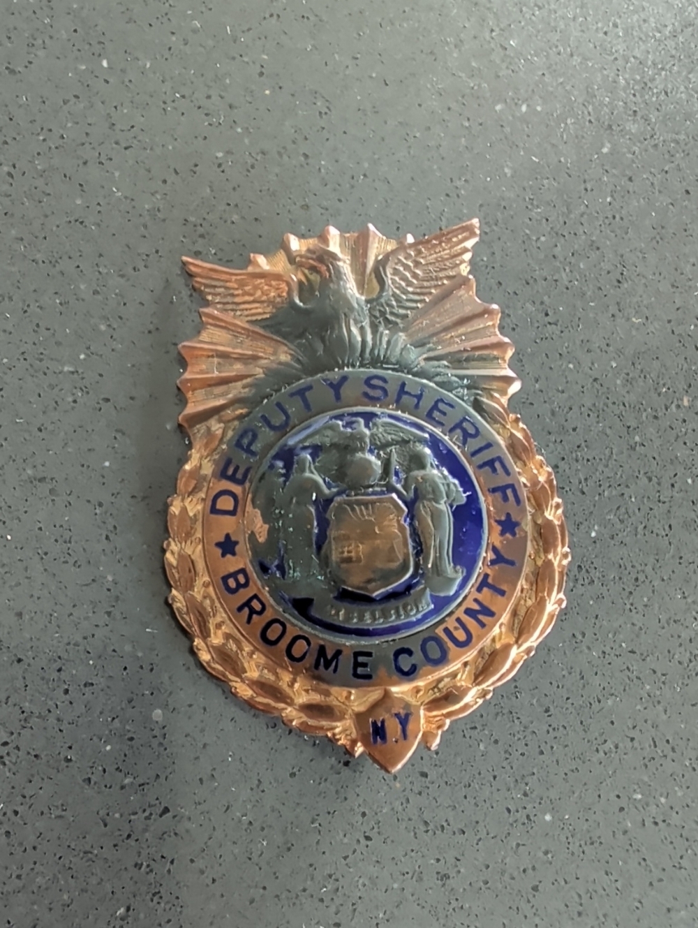 Vintage Obsolete Badge Deputy Sheriff Broome County NY RARE OLD!!! Q12